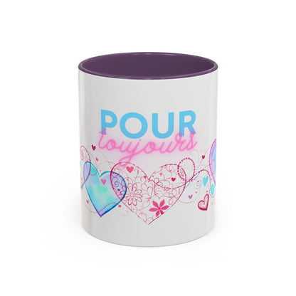 Pour toujours/Mon amour Valentine's Day Mug Set– Romantic French Gift for Couples [2 of 2] (11oz, 15oz)