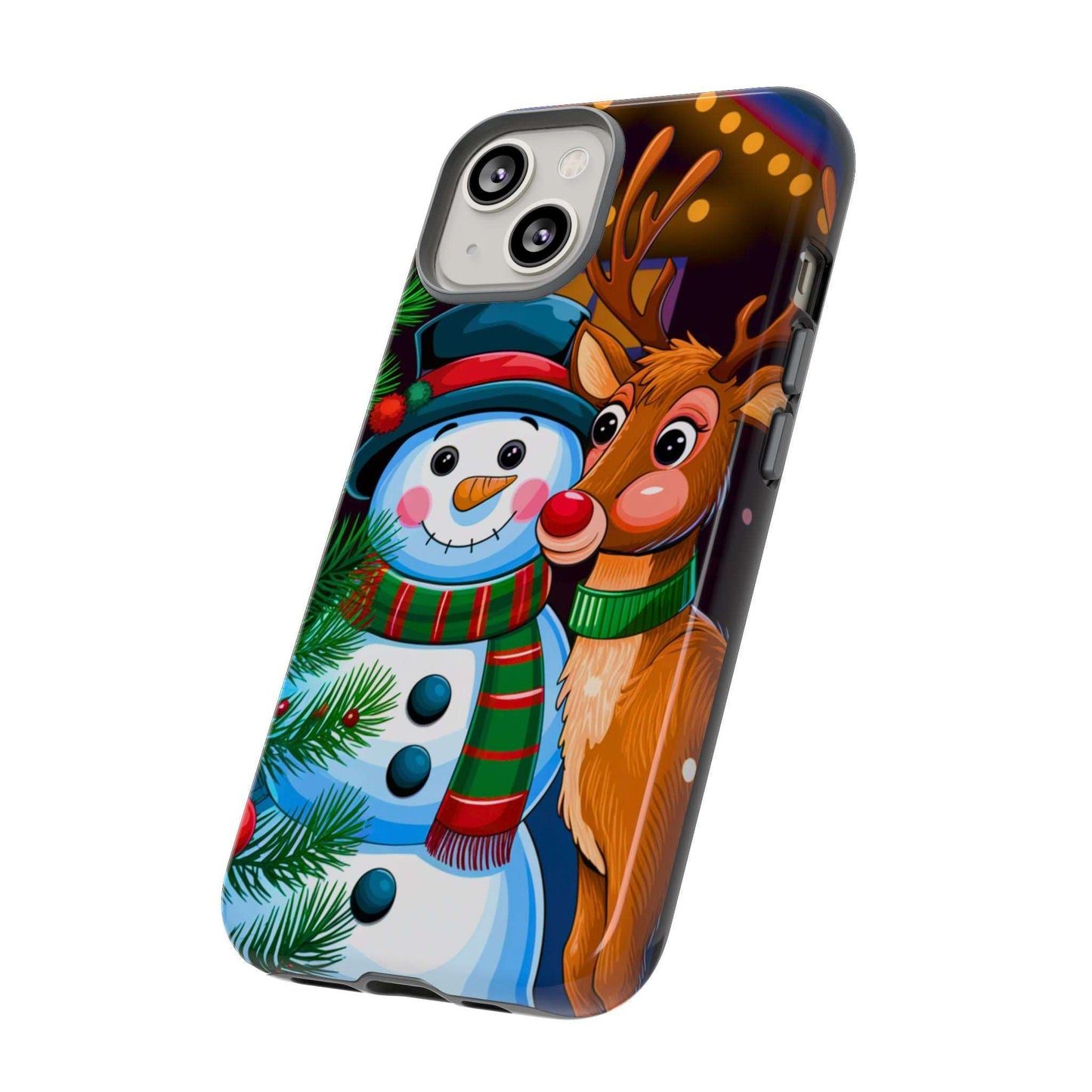 Festive Snowman and Reindeer Christmas Phone Case