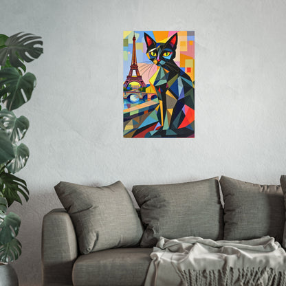 Parisian Noir: A Cubist Cat’s Dream