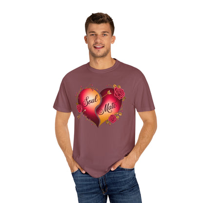 Comfort Colors 1717 Unisex Garment-Dyed T-shirt - "Soul Mate" Couple’s T-Shirts – Romantic Matching Valentine’s Day Gift