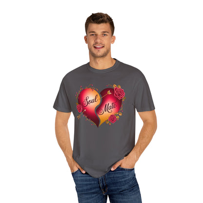 Comfort Colors 1717 Unisex Garment-Dyed T-shirt - "Soul Mate" Couple’s T-Shirts – Romantic Matching Valentine’s Day Gift