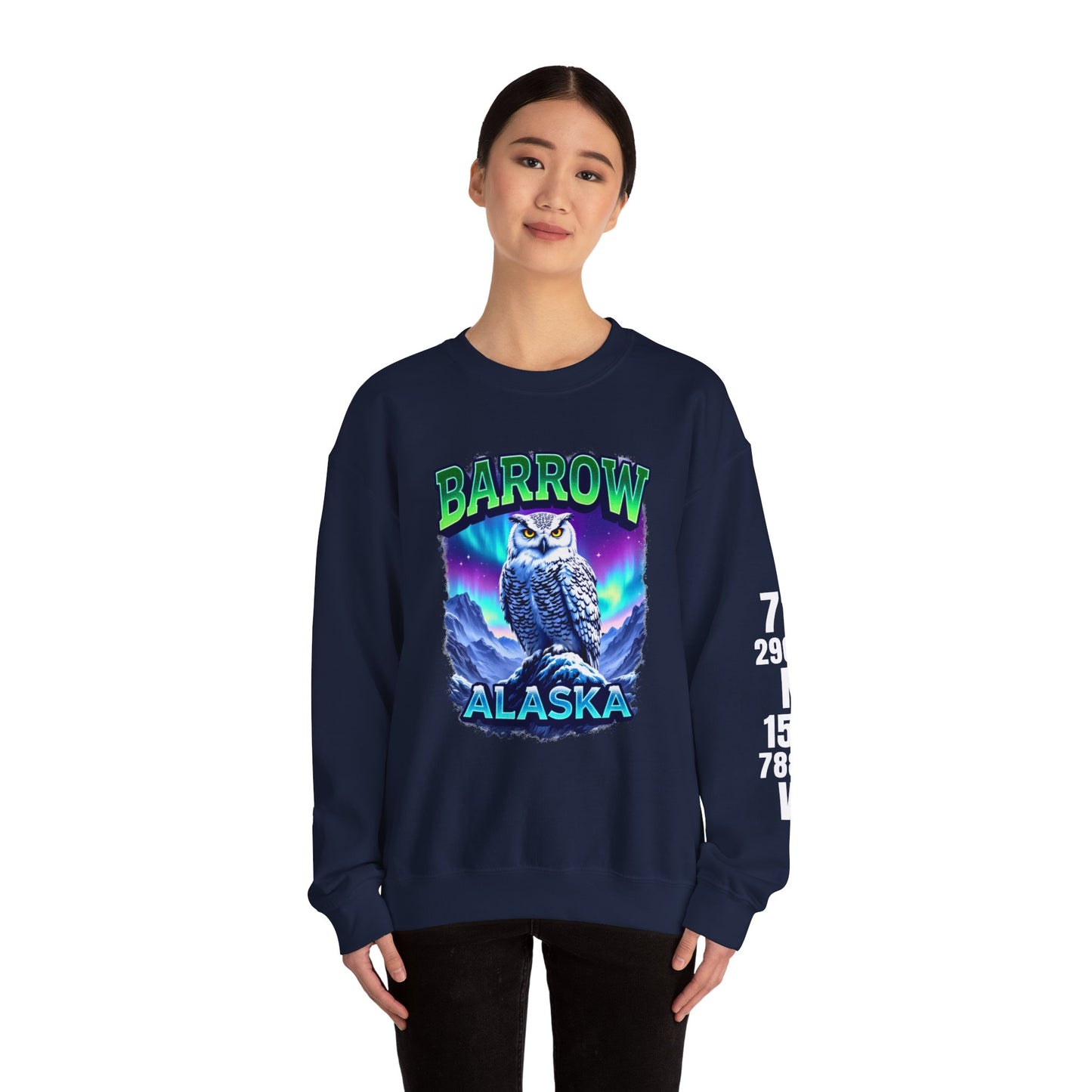 Barrow Owl Cotton Crewneck Sweatshirt | Wild Alaska Series Edition 🦅🇨🇦