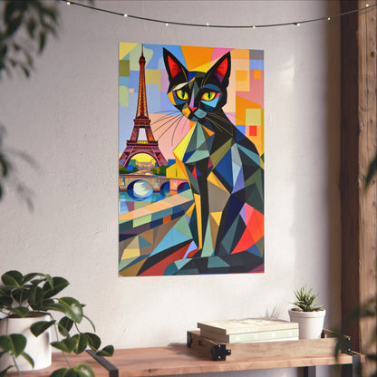 Parisian Noir: A Cubist Cat’s Dream