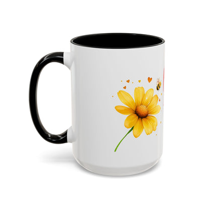Bee Mine - Floral Accent Ceramic Mug (11oz, 15oz)