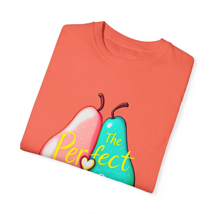Comfort Colors 1717 Unisex Garment-Dyed T-shirt - "The Perfect Pair" Cute Pear Couple Design (v2)