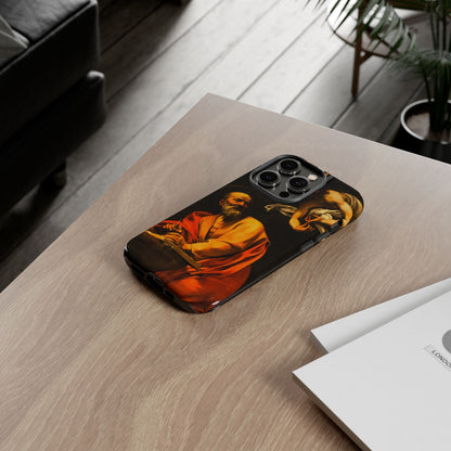Tough Phone Case for iPhone, Samsung and Google Pixel - Caravaggio, Inspiration of St. Matthew (1602)
