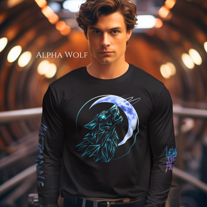 Men's Long Sleeve T-Shirt - Alpha Wolf