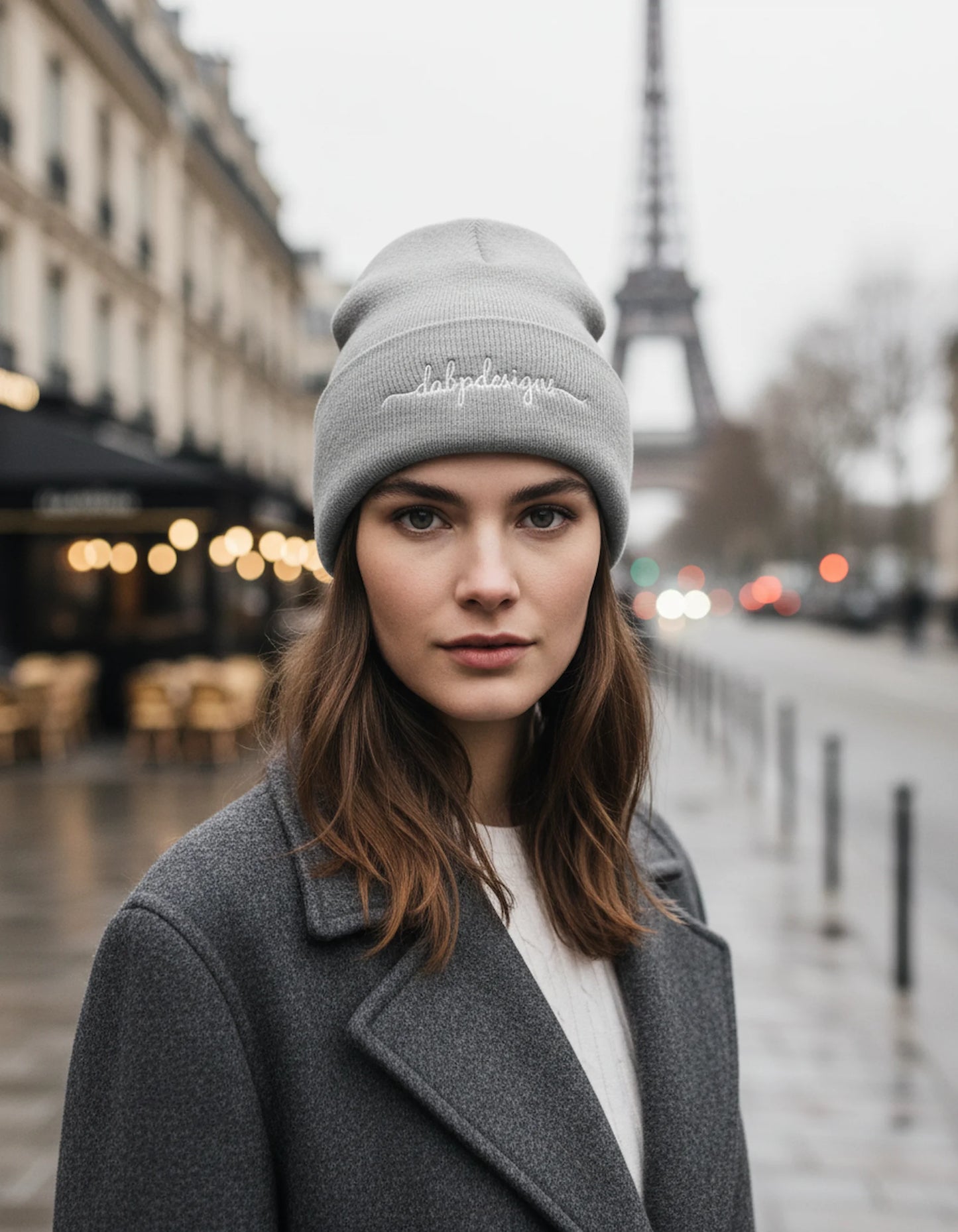 Embroidered Cuffed Beanie – dabpdesigns Minimal White Stitch Logo
