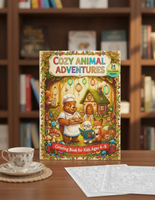 Cozy Animal Adventures Coloring Book | Cute Woodland Coloring Book for Kids | 8.5 x 11 Creative Activity Book
