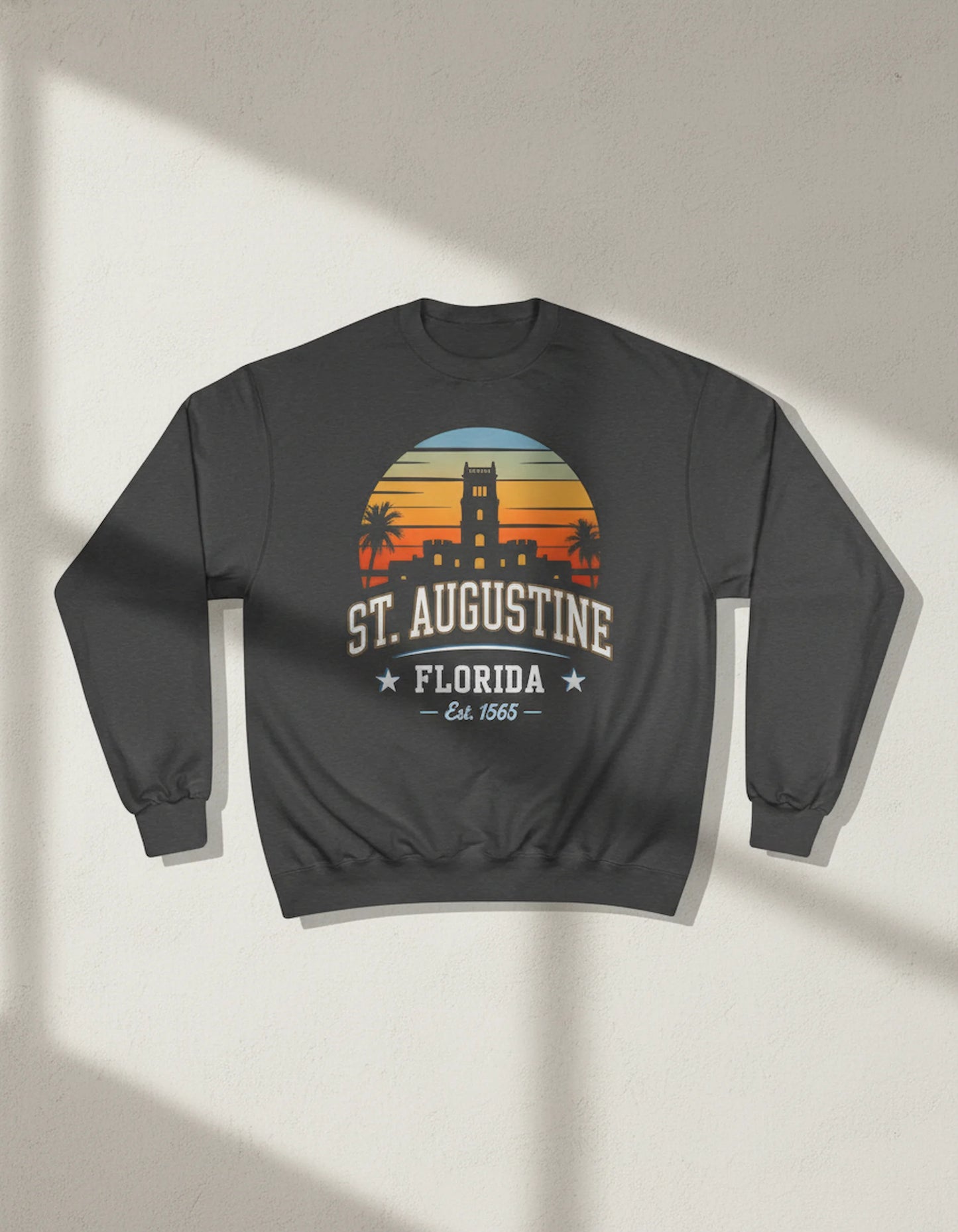 St. Augustine Florida Retro Sunset Crewneck Sweatshirt