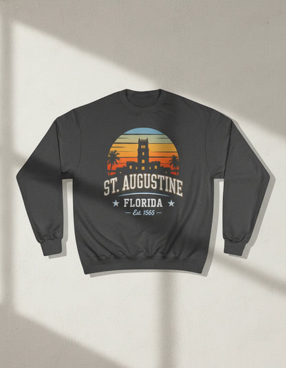 St. Augustine Florida Retro Sunset Crewneck Sweatshirt