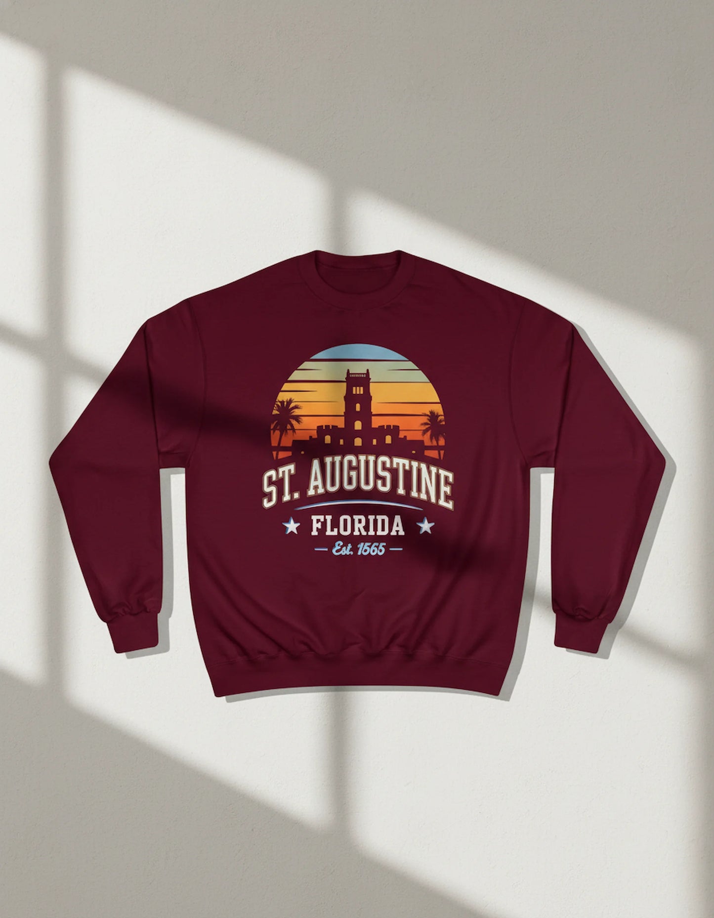 St. Augustine Florida Retro Sunset Crewneck Sweatshirt