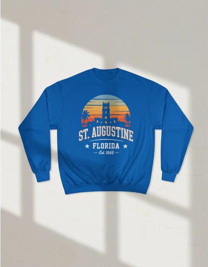 St. Augustine Florida Retro Sunset Crewneck Sweatshirt