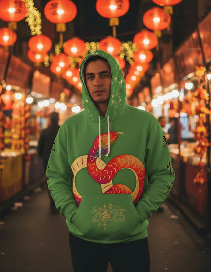 2025 Year of the Snake – Chinese New Year Unisex Hoodie [Green Edition]
