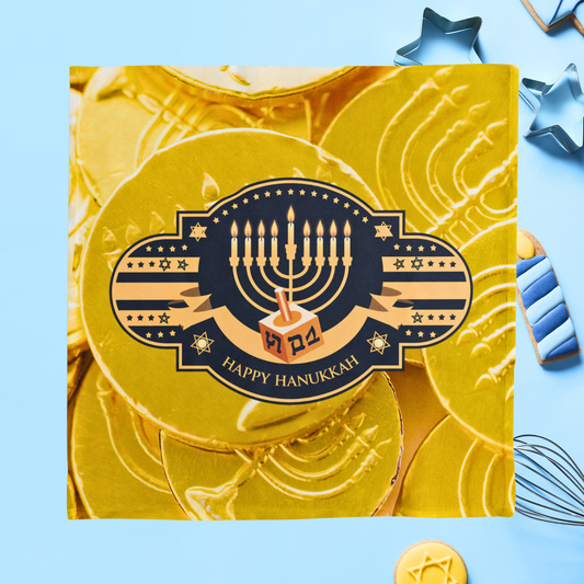 Happy Hanukkah Menorah Napkin (v4), 4-set