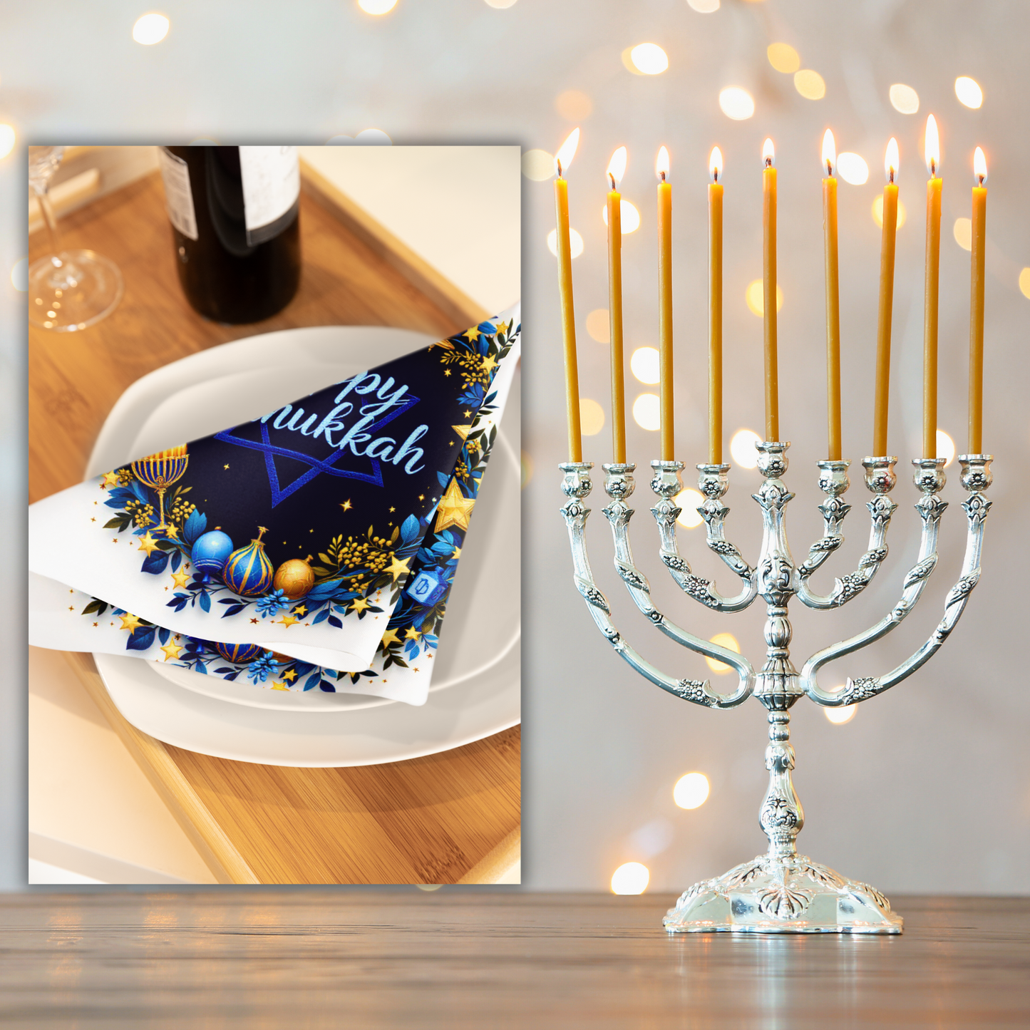 Elegant Hanukkah Napkin (v2)