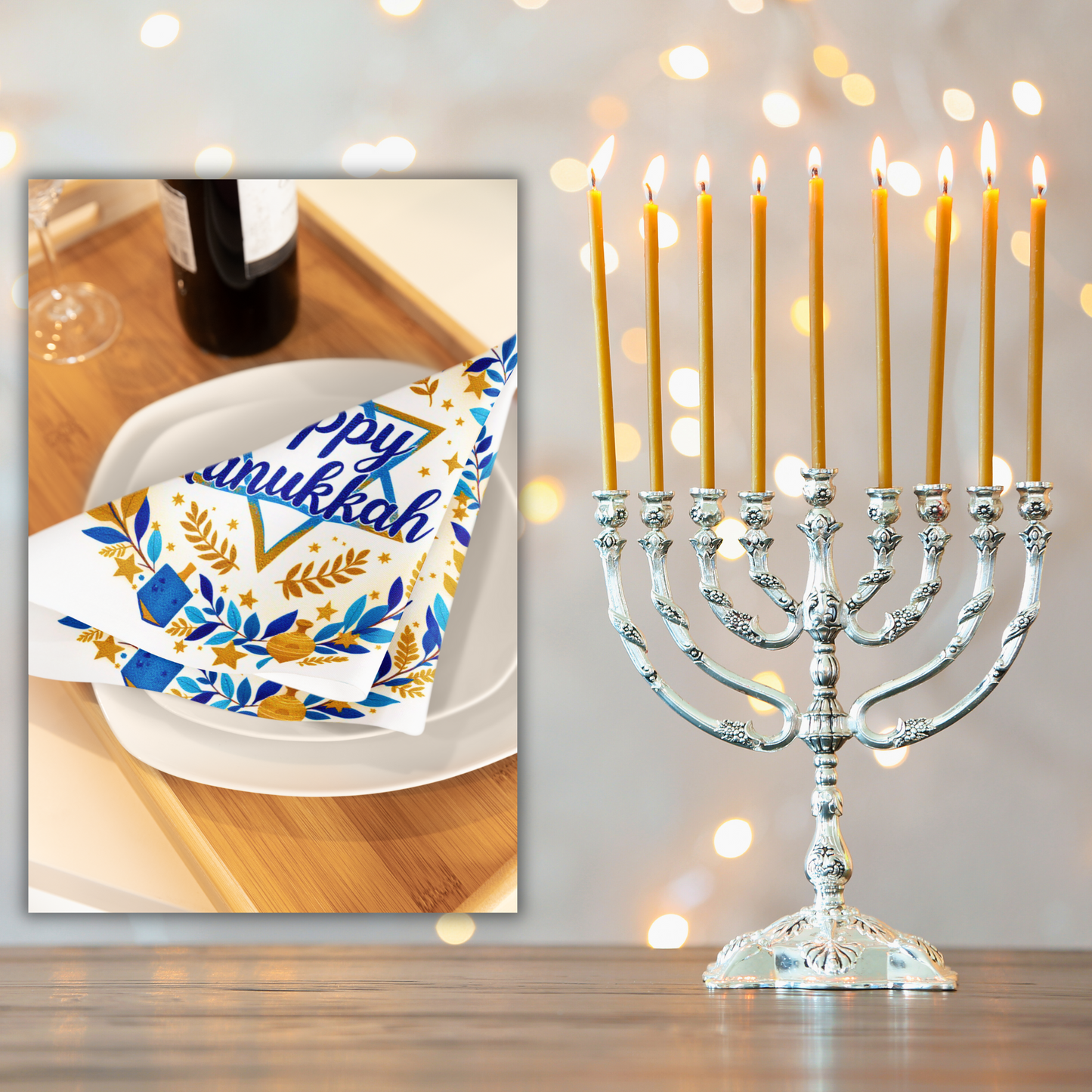 Elegant Hanukkah Napkin (v5)