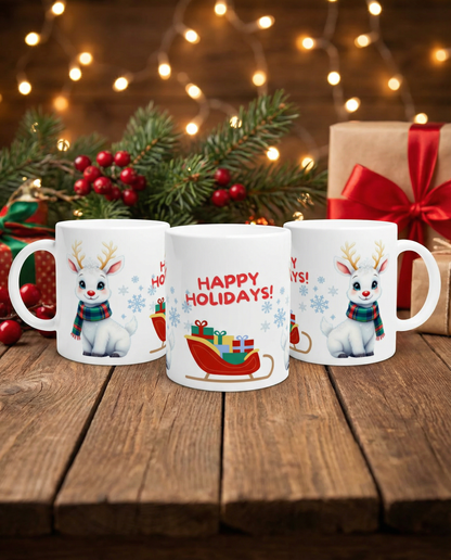 Happy Holidays Reindeer Mug