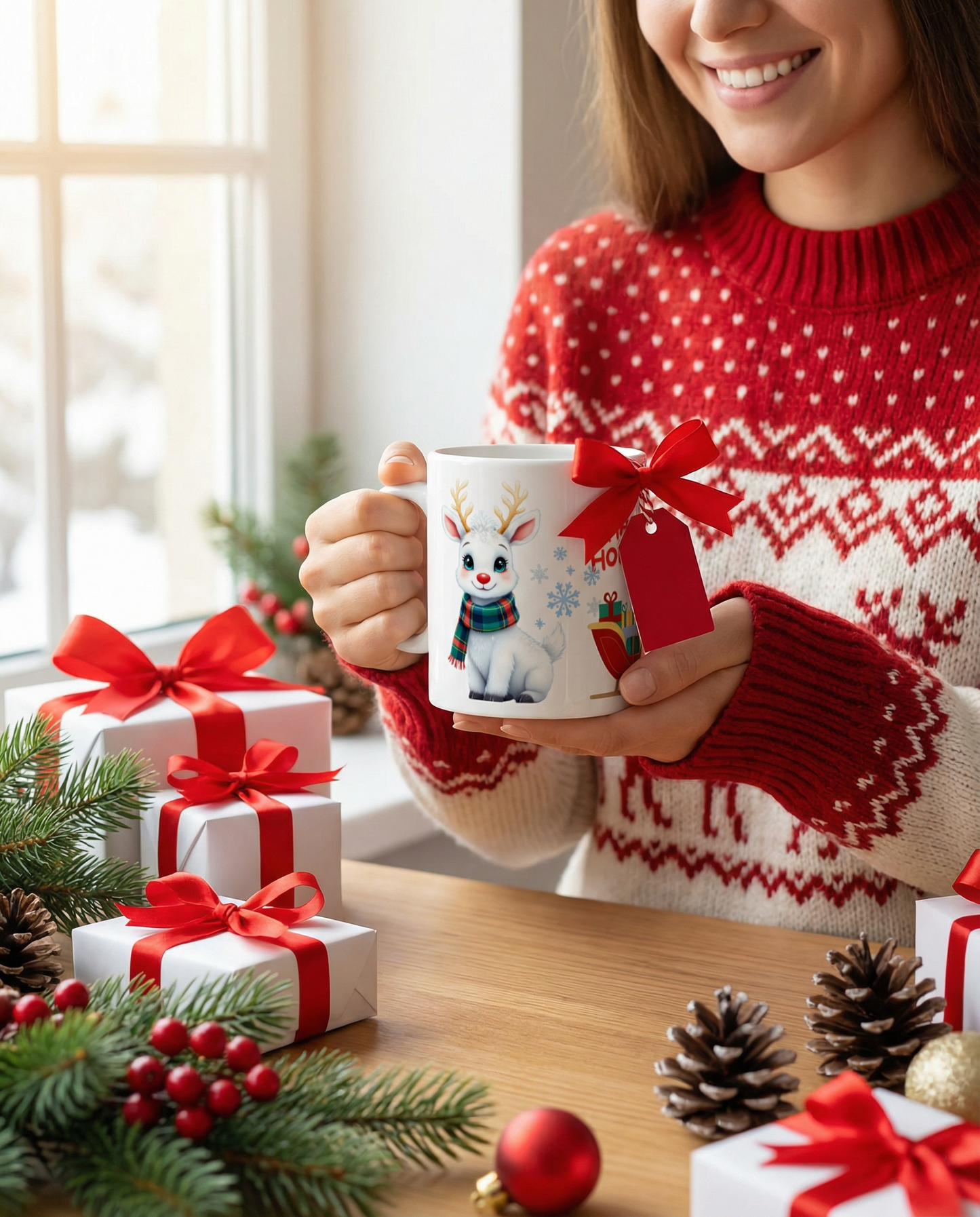 Happy Holidays Reindeer Mug