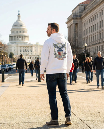 USA 250 Years Hoodie (1776–2026) – Commemorative Patriotic Back Crest Hoodie