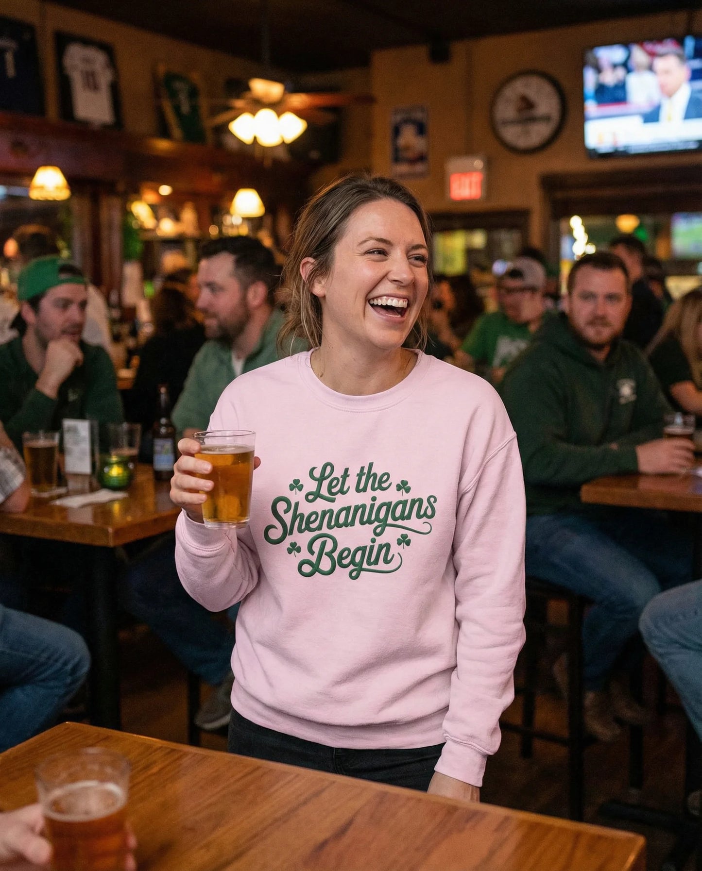 Let the Shenanigans Begin Crewneck Sweatshirt -  St. Patrick’s Day Design