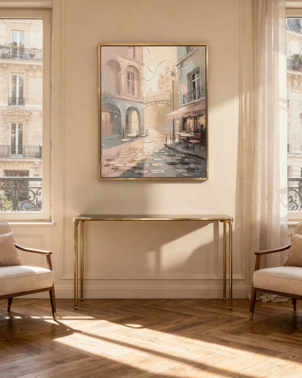 Morning Light Over a Paris Café Terrace (Poster)