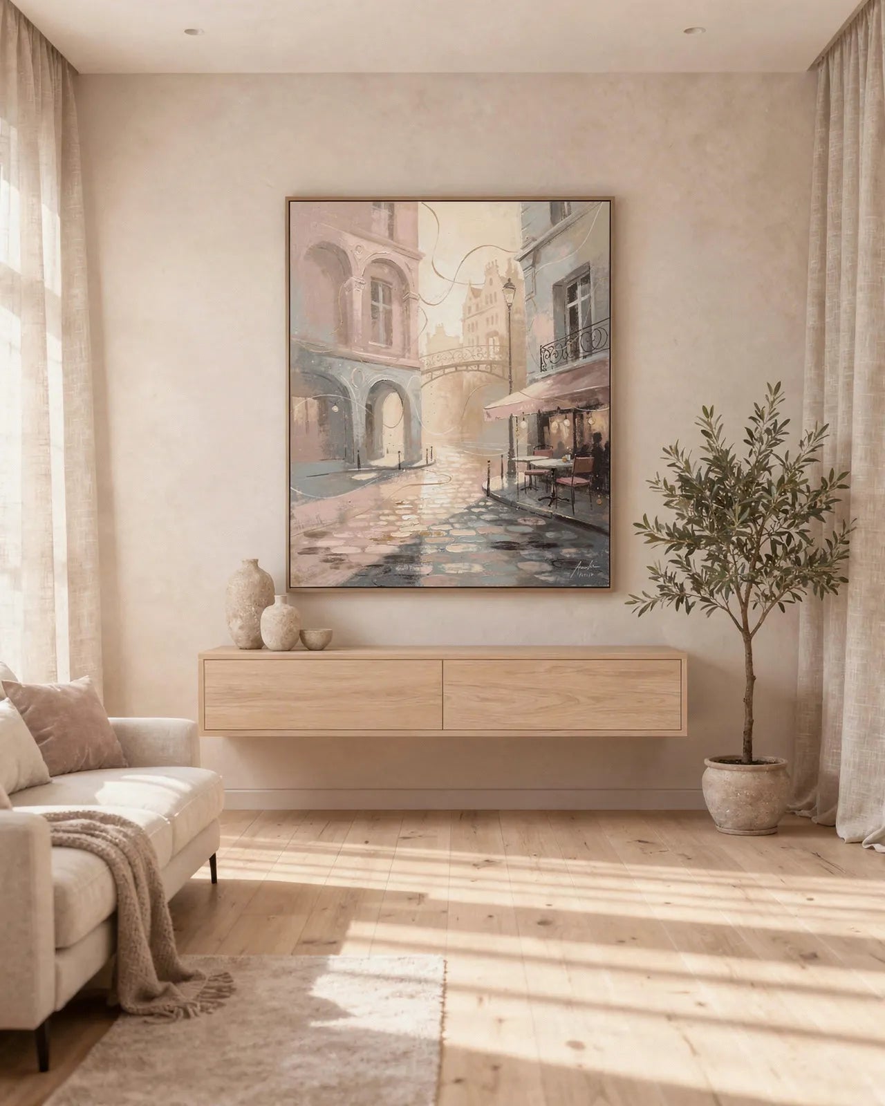 Morning Light Over a Paris Café Terrace (Poster)