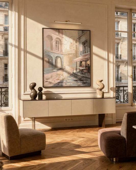 Morning Light Over a Paris Café Terrace (Canvas)