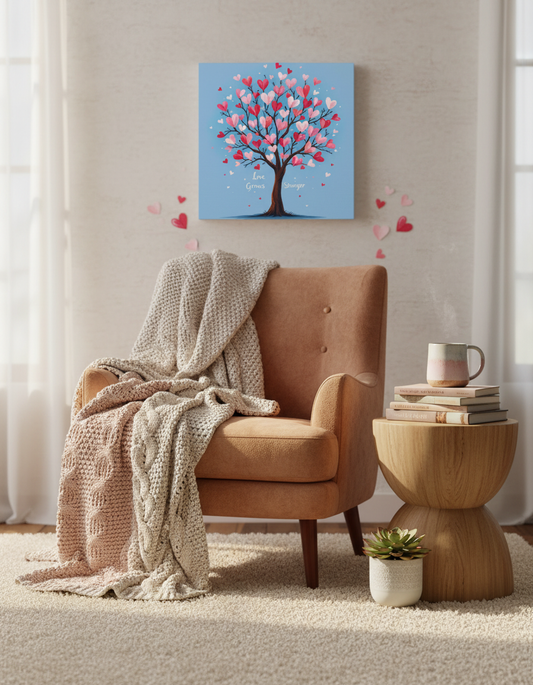 Love Grows Stronger – Heart Tree Canvas Art