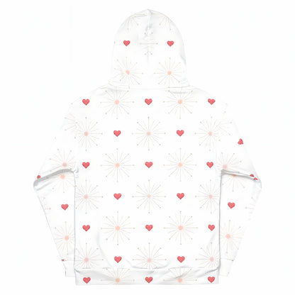 Rainbow Patchwork Bear Cozy Hoodie | Colorful Unisex All-Over Print