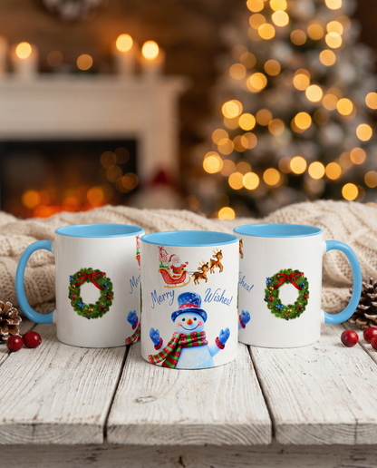 Merry Wishes Snowman Mug