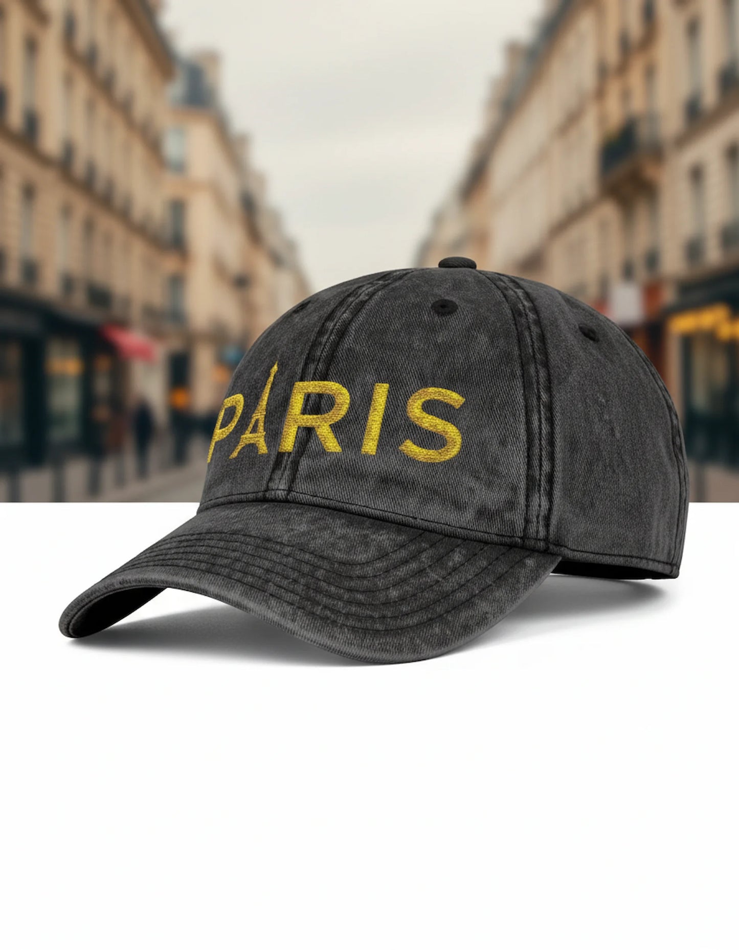 Paris Embroidered Vintage Cap