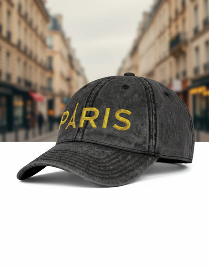 Paris Embroidered Vintage Cap