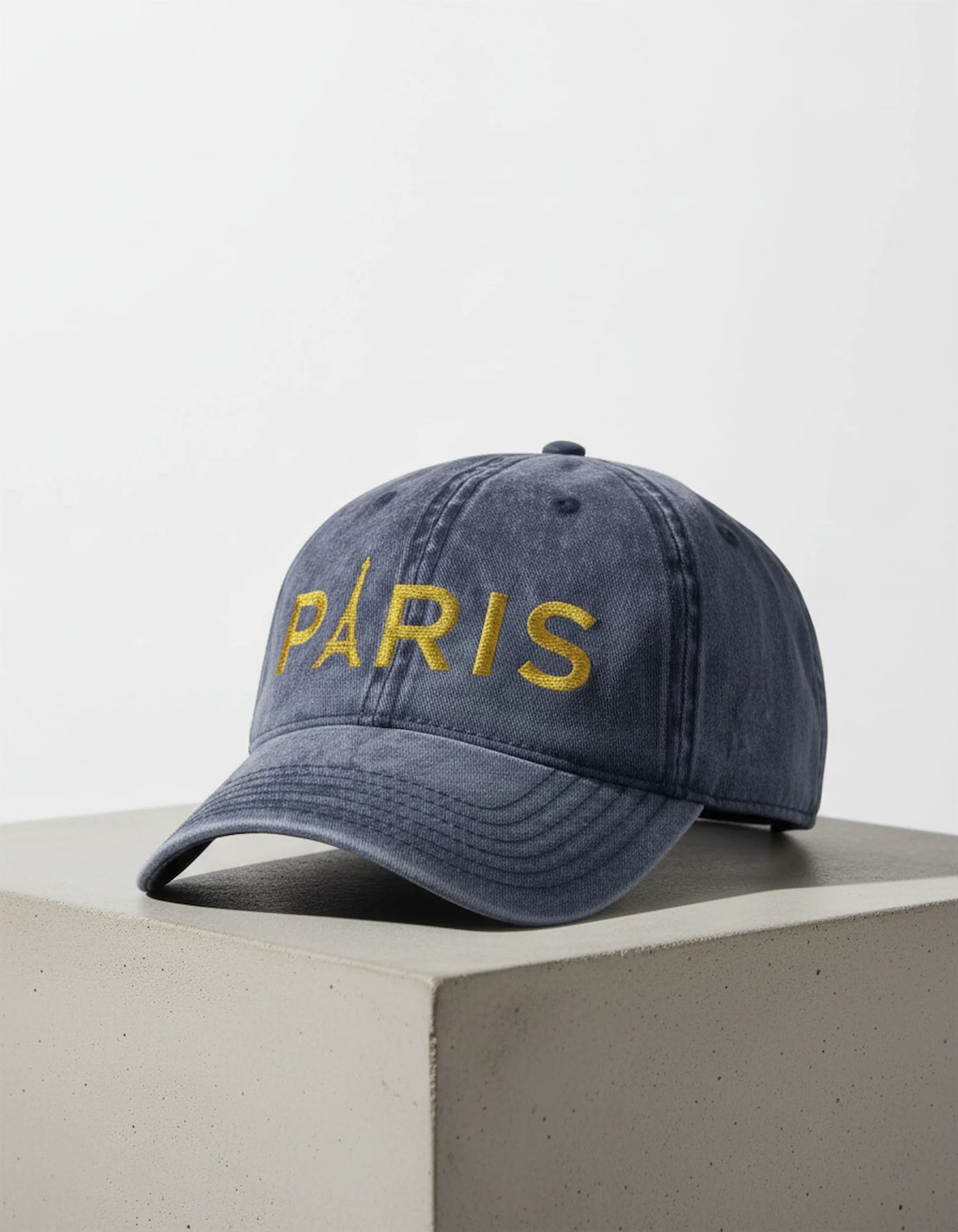 Paris Embroidered Vintage Cap