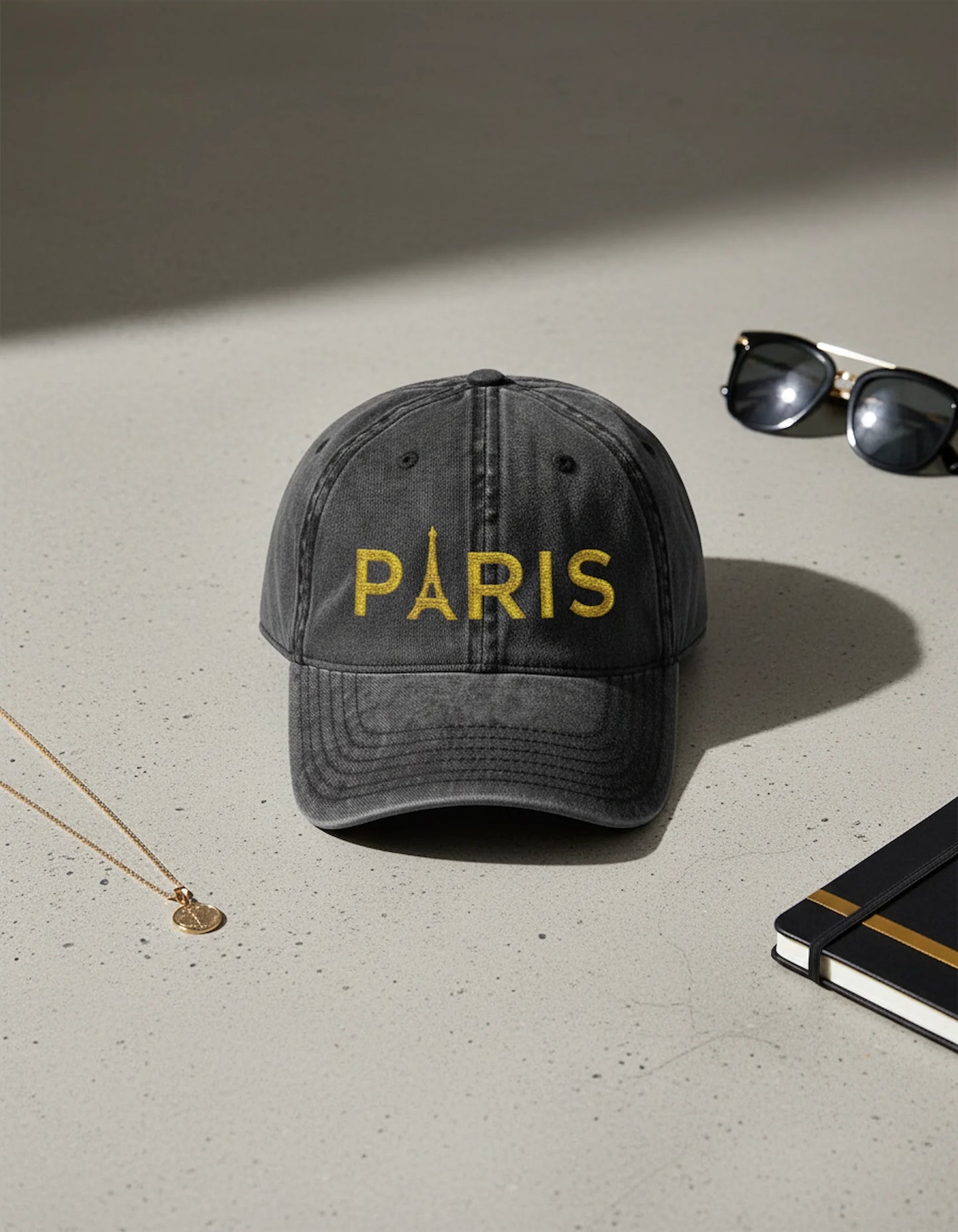 Paris Embroidered Vintage Cap