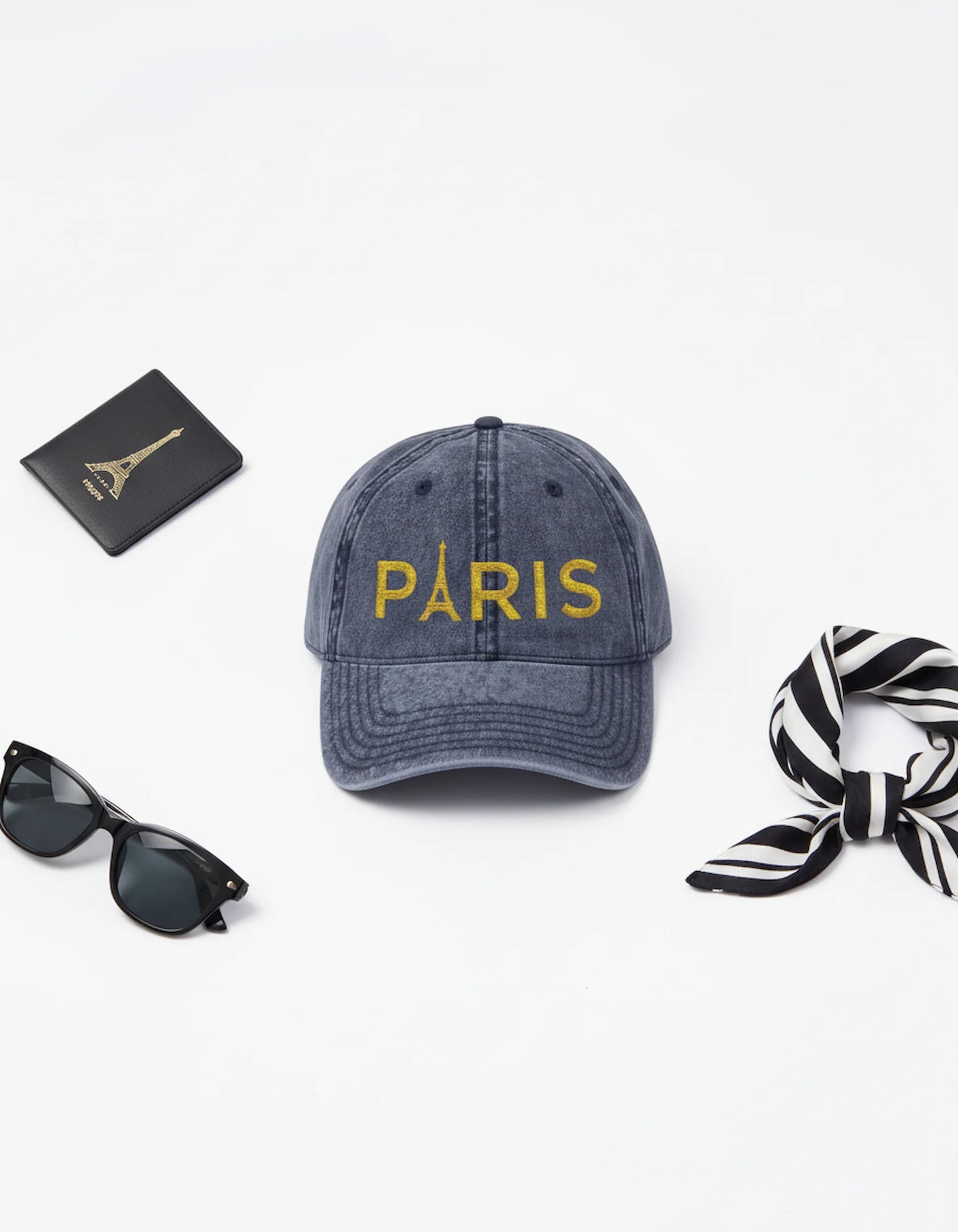 Paris Embroidered Vintage Cap