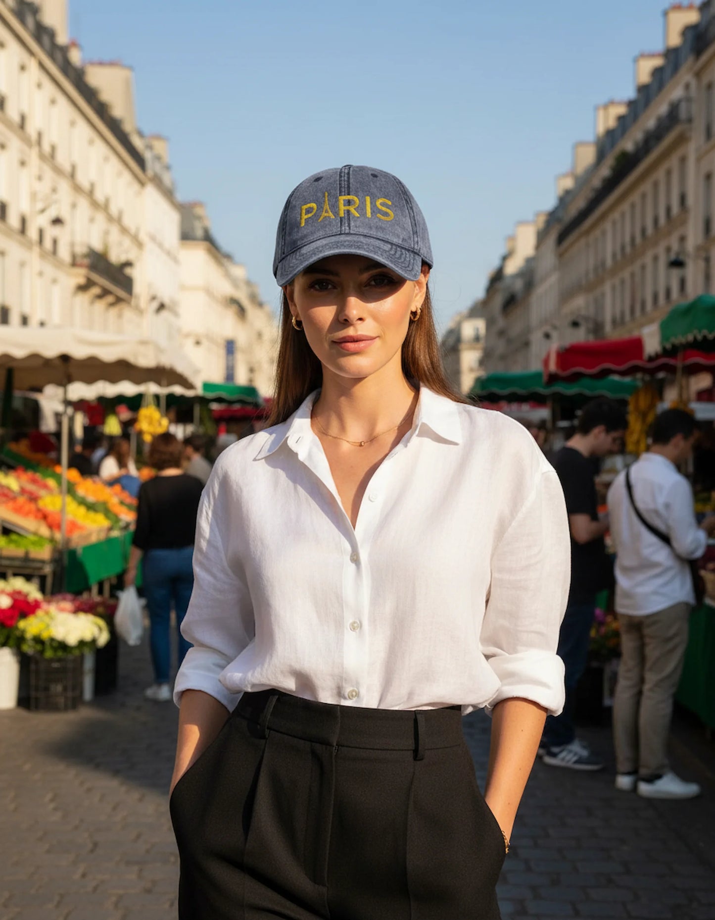 Paris Embroidered Vintage Cap