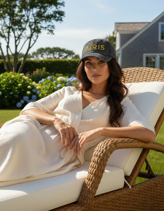 Paris Embroidered Vintage Cap
