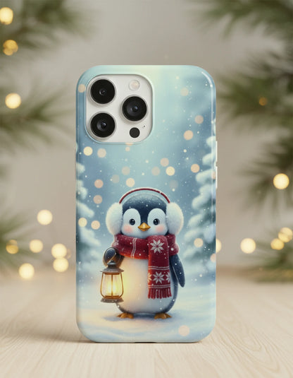 Christmas Snuggles Penguin Phone Case