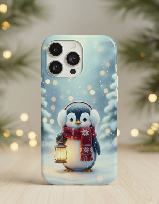Christmas Snuggles Penguin Phone Case