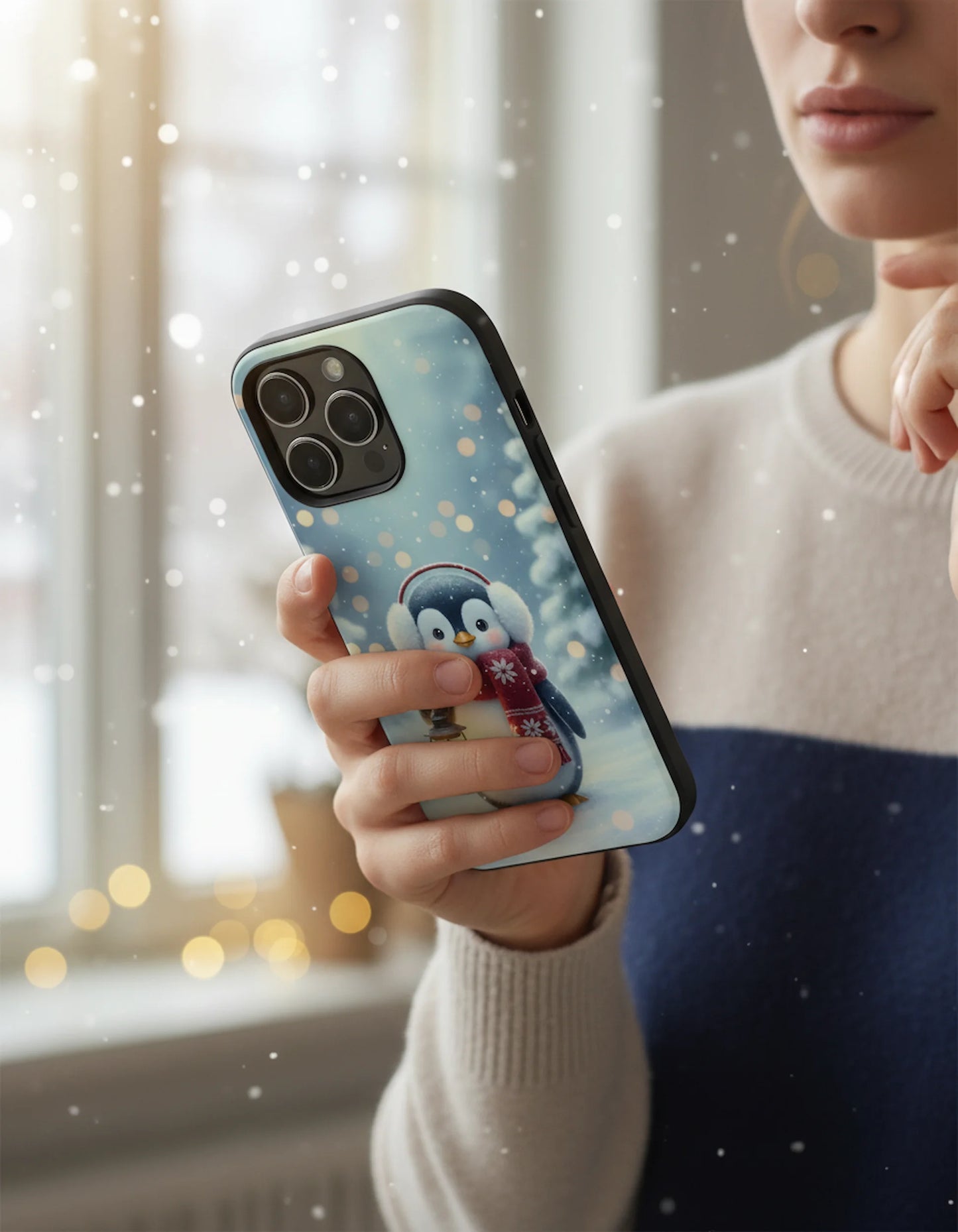 Christmas Snuggles Penguin Phone Case