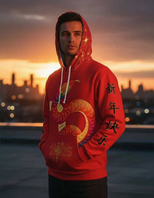 2025 Year of the Snake – Chinese New Year Unisex Hoodie [Red Edition]