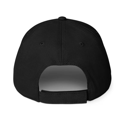 Black baseball cap on a white background