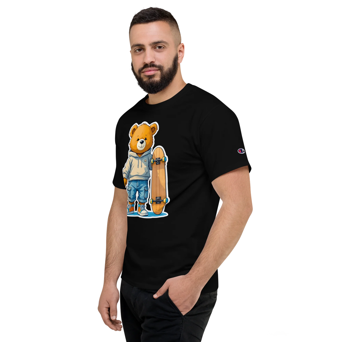 Skater Bear Unisex Jersey T-Shirt (v1)