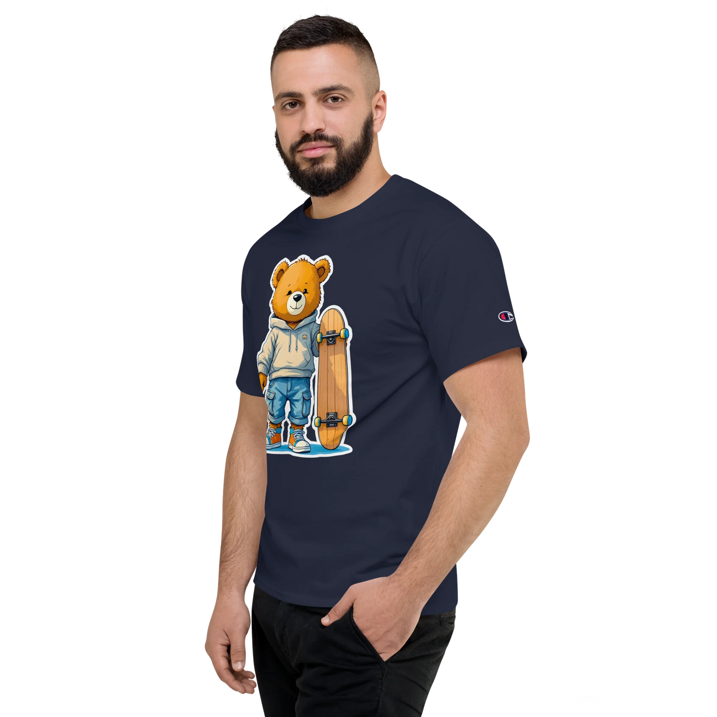 Skater Bear Unisex Jersey T-Shirt (v1)