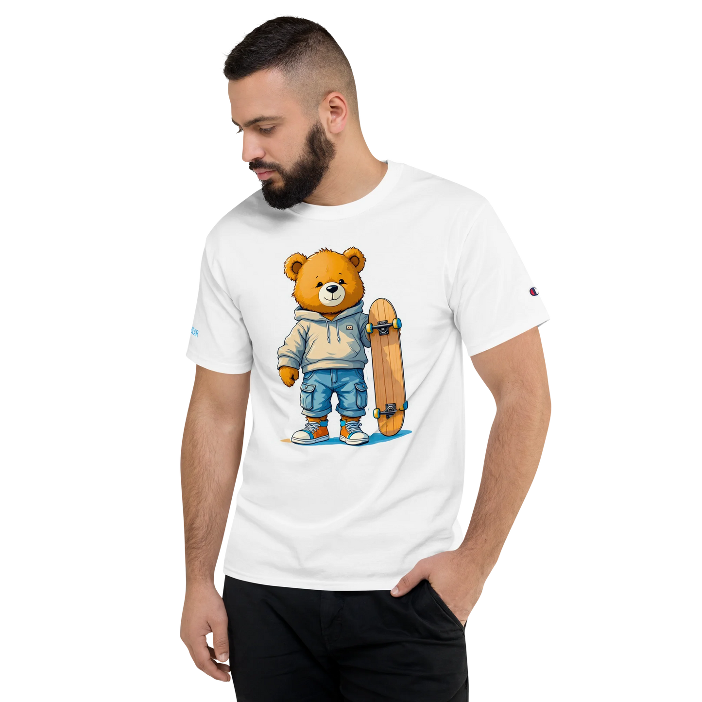 Skater Bear Unisex Jersey T-Shirt (v1)