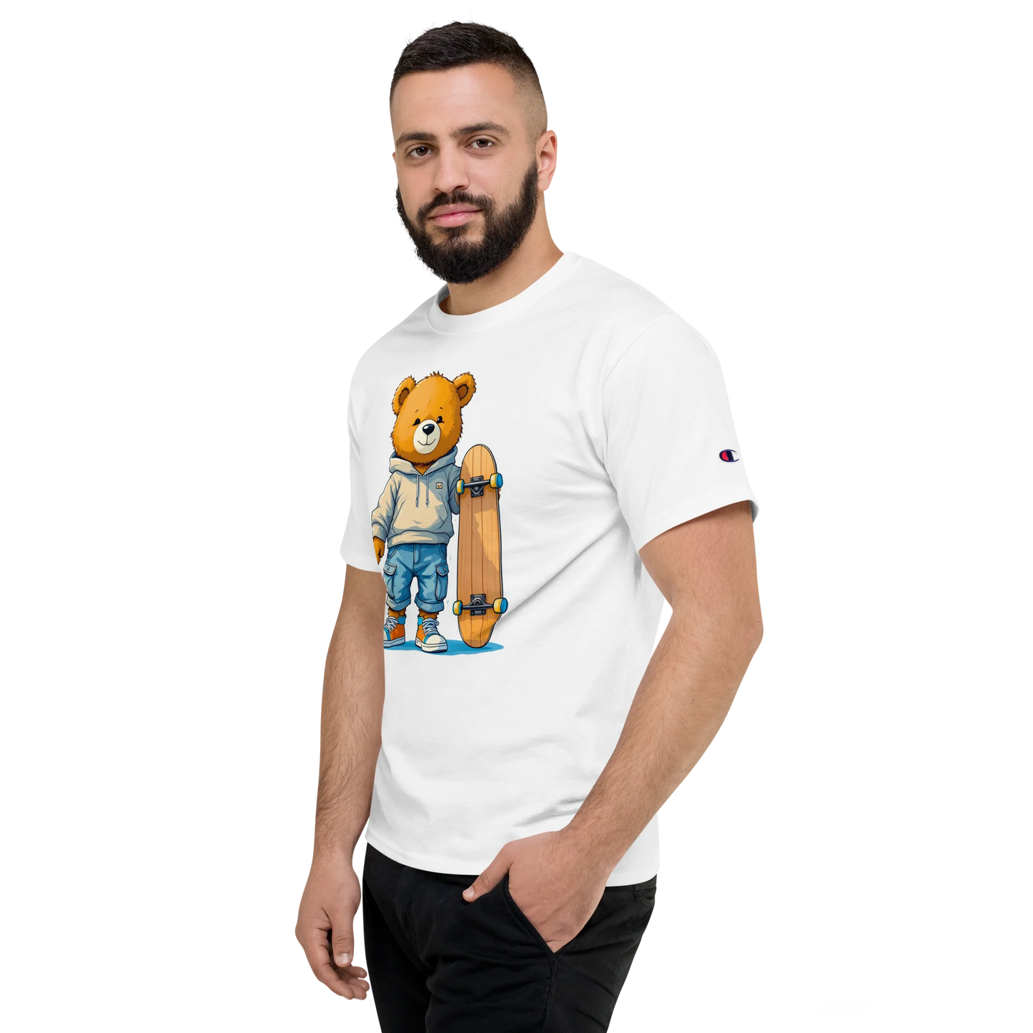 Skater Bear Unisex Jersey T-Shirt (v1)